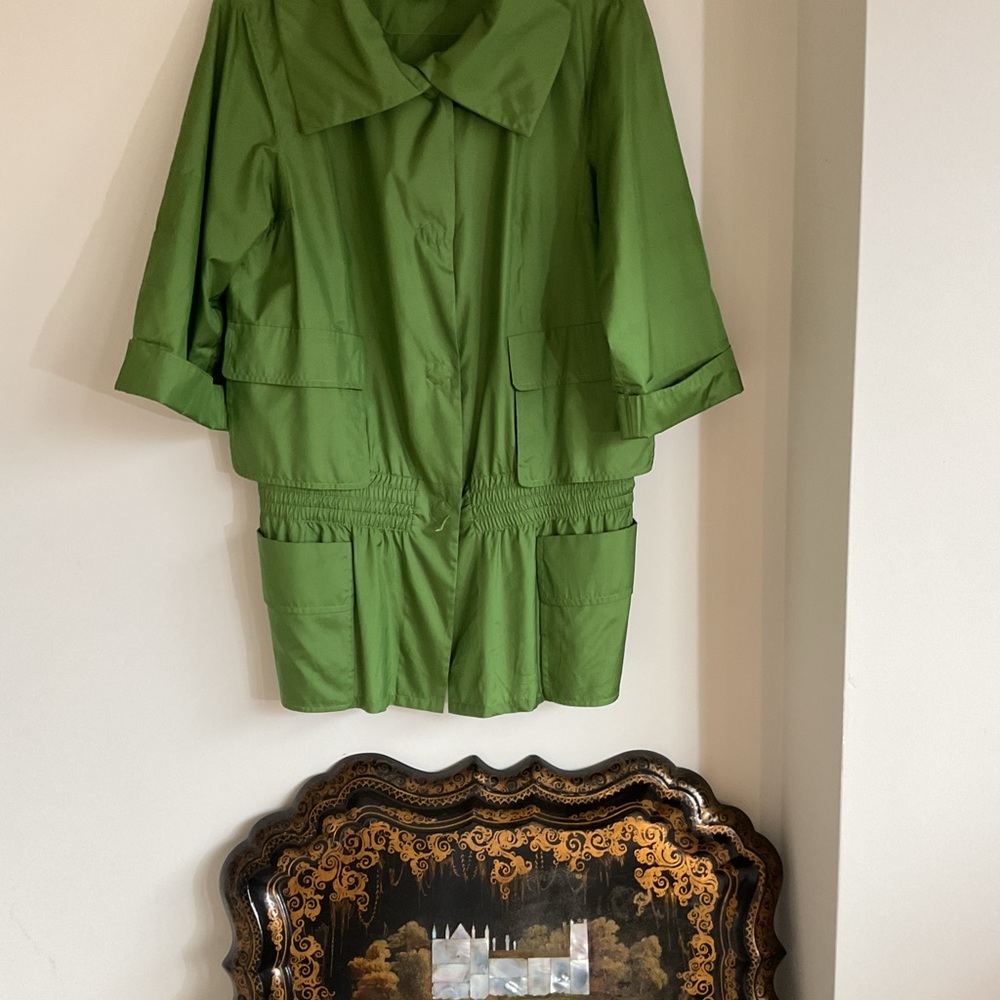 Akris “Field Jacket “ size large in green.